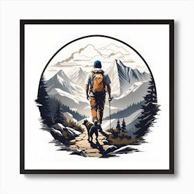 BB Borsa Hiker With Dog Art Print