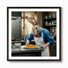 Rabbit In The Kitchen 2 Art Print