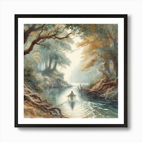 Jesus In The Water 1 Art Print