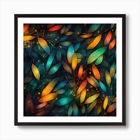 Abstract Leaves Background Art Print