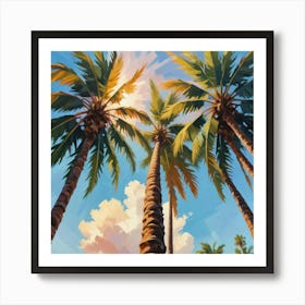 Palm Trees On The Beach Art Print 6 Art Print