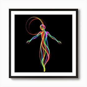 Woman With A Rainbow Body Art Print