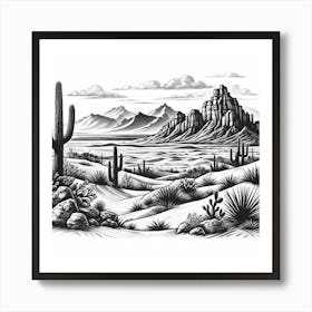 Saguaro Desert Art Print