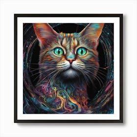 Cat In A Circle Art Print