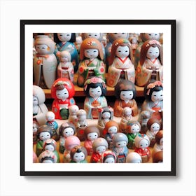 Japanese ceramic dolls 1 Art Print