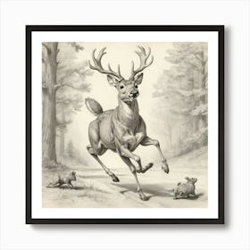 Deer In The Woods 10 Art Print