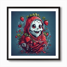 Strawberry Skeleton Art Print