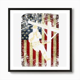 Hot Trend Electrician Usa Flag 4th Of July Electricity Art Print