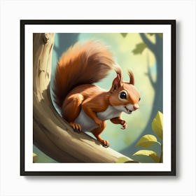 Squirrel In The Woods 1 Art Print