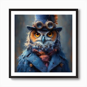 Lena1987 Steampunk Watercolor Owl Character Wearing A Top Hat 84f226e8 E8e6 4525 A136 Ce3b50f00e11 0 Art Print