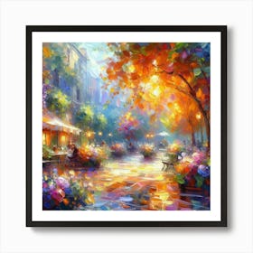 Cafe In The Evening Art Print