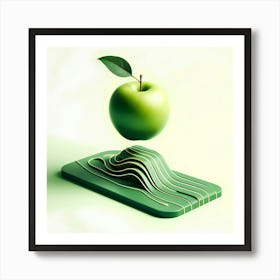 Apple On A Cutting Board Art Print