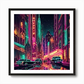 Neon City 6 Art Print