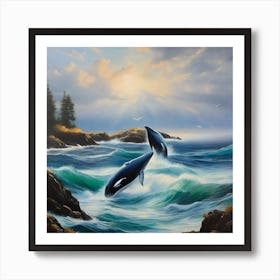 Orca Whales Art Print