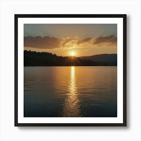 Sunset Over Lake Art Print