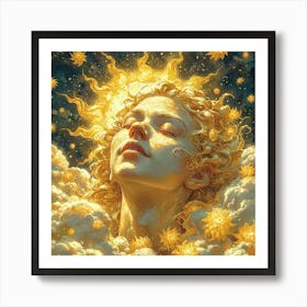 Woman In The Clouds Art Print