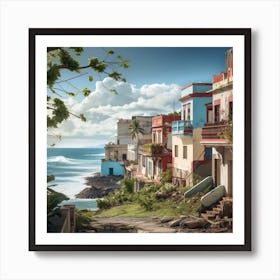 Colorful Houses On The Beach Art Print