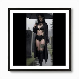 Sexy goth lady Art Print