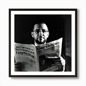 Man Reading A Newspaper Art Print