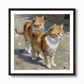 Cats on a walk Art Print