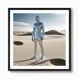 Silver Man In The Desert 5 Art Print