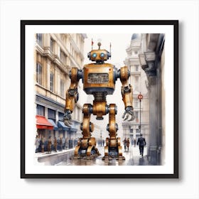 Robot In The City 42 Art Print