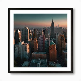 New York City At Sunset 1 Art Print