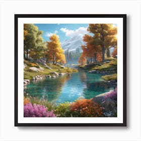 River In Autumn 1 Art Print