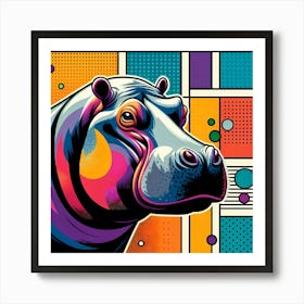 Pop Hippo 1 Art Print