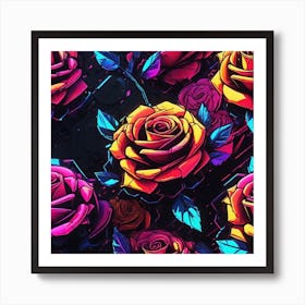 Roses Wallpaper 2 Art Print