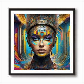 Futuristic Portrait Of A Woman Art Print