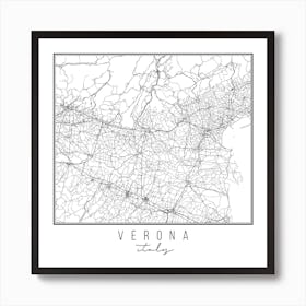 Verona Italy Street Map Art Print