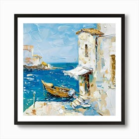 Boat On The Beach Mallorca, Spain Art Print