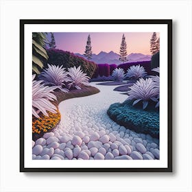 3d Garden Landscape Art Print