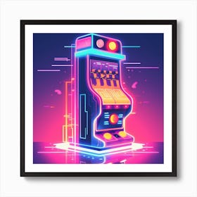 Neon Slot Machine Art Print