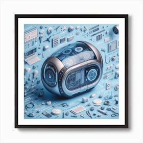 Futuristic Robot 1 Art Print