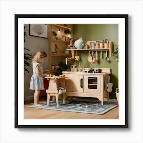 Modern Midmini Style Wooden Play Kitchen In The Mi (3) 2024 05 17t211128 Art Print