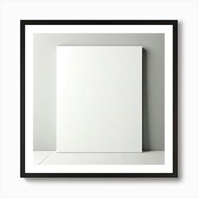 Mock Up Blank Canvas White Pristine Pure Wall Mounted Empty Unmarked Minimalist Space P (3) 2 Art Print