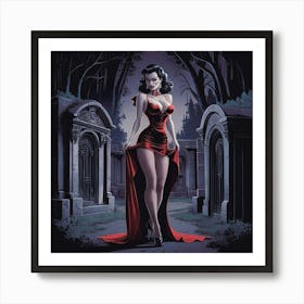 Lady in Dark Realm 2 Art Print