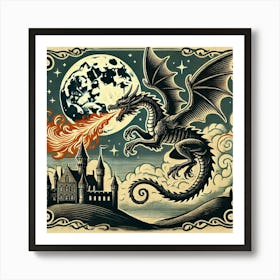 Tattoo Dragon 2 Art Print