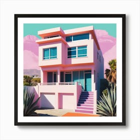 A House In Cape Town Abstract Risograph Style Art Print 3 Affiche