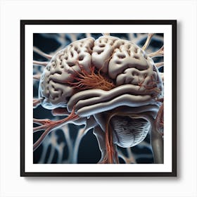 Brain With Blood Vessels 2 Art Print