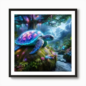Psychedelic Sea Turtle Art Print