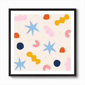 Almond Stars Square Art Print