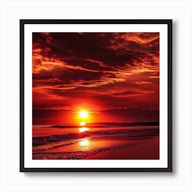 Sunset On The Beach 379 Art Print