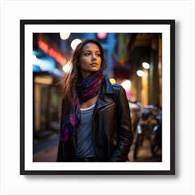 Portrait Of A Woman In A City Art Print