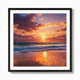 Sunset On The Beach 8 Art Print