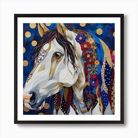 Patchwork Quilted Clydesdale Horse 1 Art Print