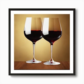 Two Red Wine Glasses Art Print