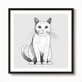 Drawing Of A Cat Art Print